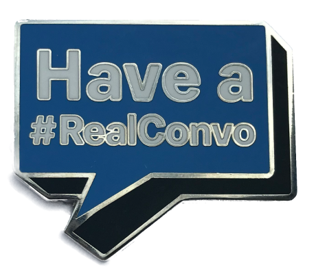 Blue #RealConvo Pin