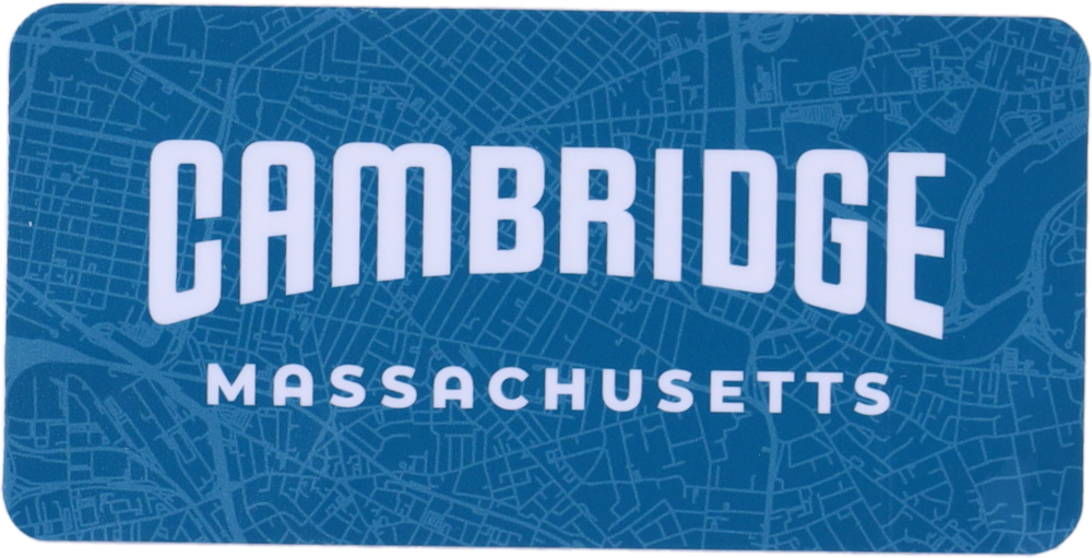 Cambridge, Massachusetts Map Sticker