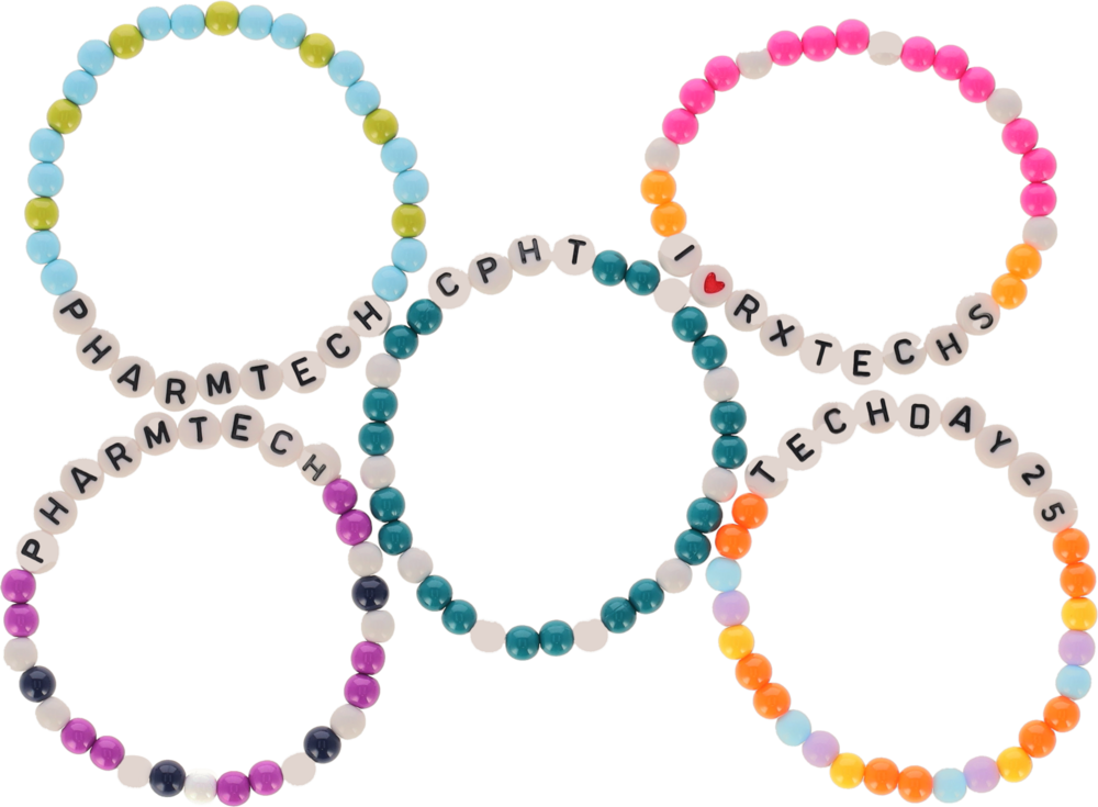 Pharmacy Technician Beaded Word Bracelets (Set of 5)